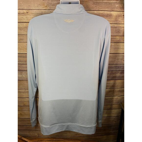 Straight Down Golf Pullover – Men’s XL, Blue/White Stripe, 1/4 Zip Long Sleeve - Picture 2 of 10